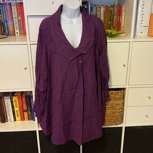 Flax purple linen tunic, EUC